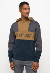 Męska Bluza z Kapturem Mustang Logo Bennet Color Block Carbon 1014506 4135